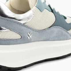 Baskets Alice Bleu Et Argent A Semelle Oversize
