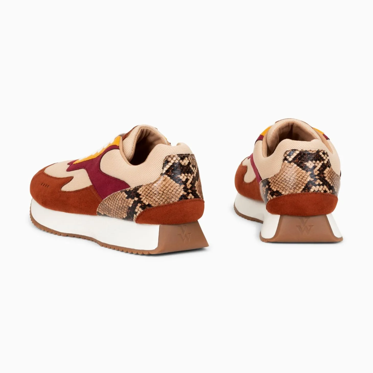 Baskets Anouk Marron Et Beige A Semelle Running