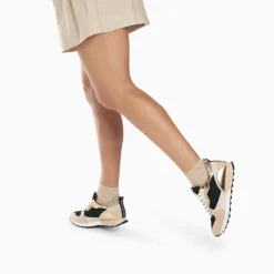 Baskets Berenice Noir Et Beige A Semelle Running