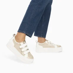 Baskets Bridget Beige Et Or Zebre A Plateforme