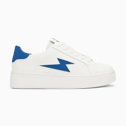 Baskets Eclair Angie Blanc Et Bleu A Lacets