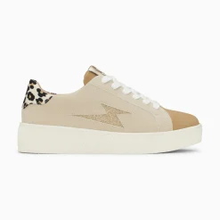 Baskets Eclair Berthe Beige Et Camel A Lacets