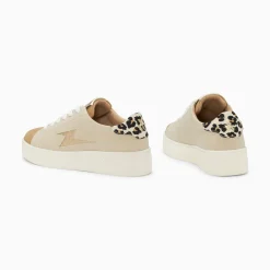 Baskets Eclair Berthe Beige Et Camel A Lacets