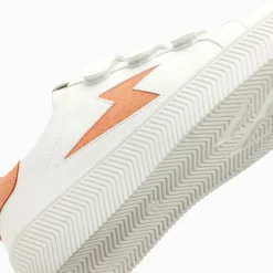 Baskets Eclair Camelia Blanc Et Orange A Scratchs