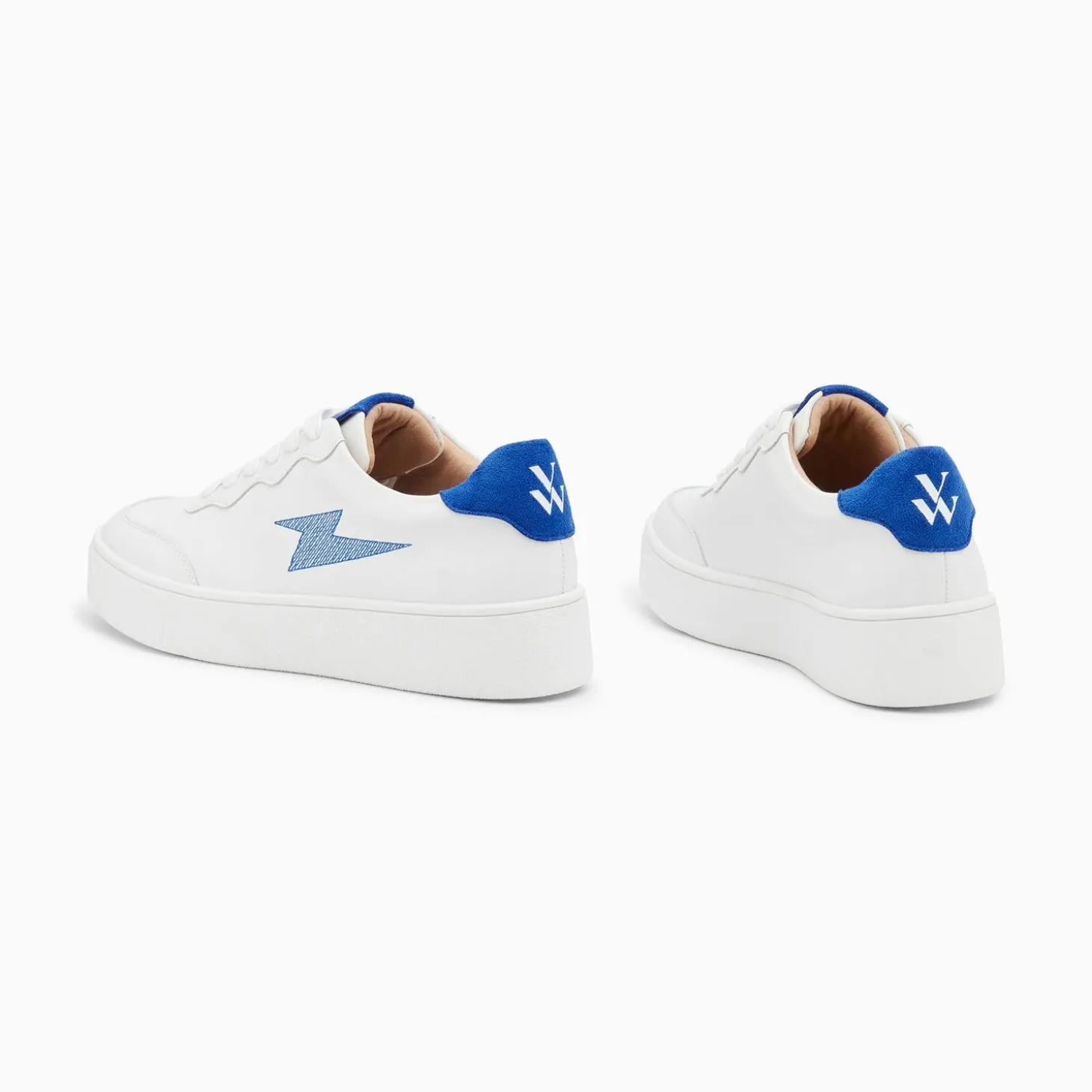 Baskets Eclair Carolane Blanc Et Bleu A Lacets