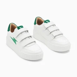 Baskets Eclair Damia Blanc Et Vert A Scratchs