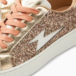 Baskets Eclair Elise Rose Gold Paillete A Lacets