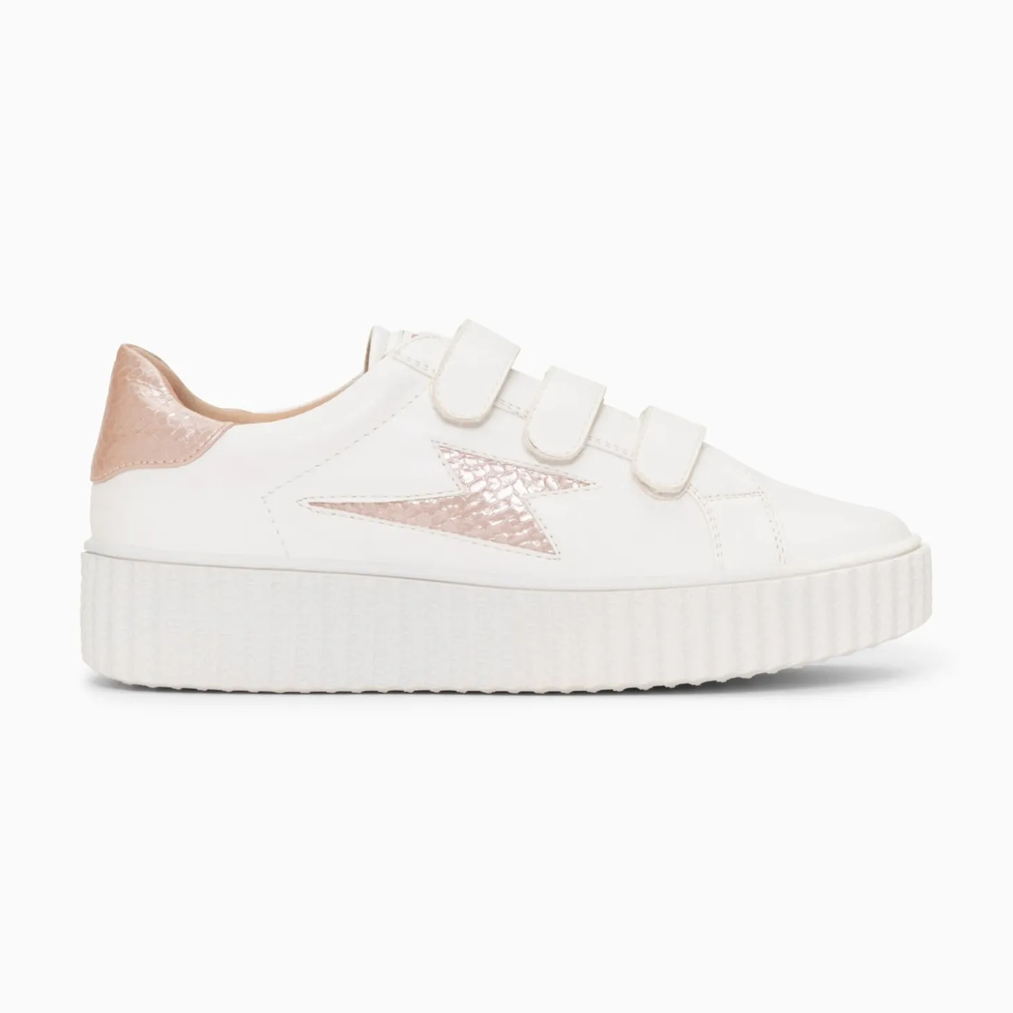 Baskets Eclair Eva Blanc Et Rose Gold Serpent A Scratchs