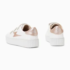 Baskets Eclair Eva Blanc Et Rose Gold Serpent A Scratchs