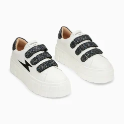Baskets Eclair Eve Blanc Et Noir A Plateforme
