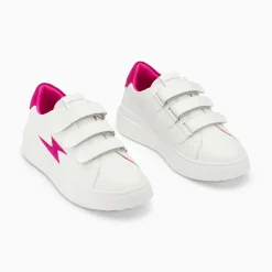 Baskets Eclair Fanny Blanc Et Fuchsia A Scratchs