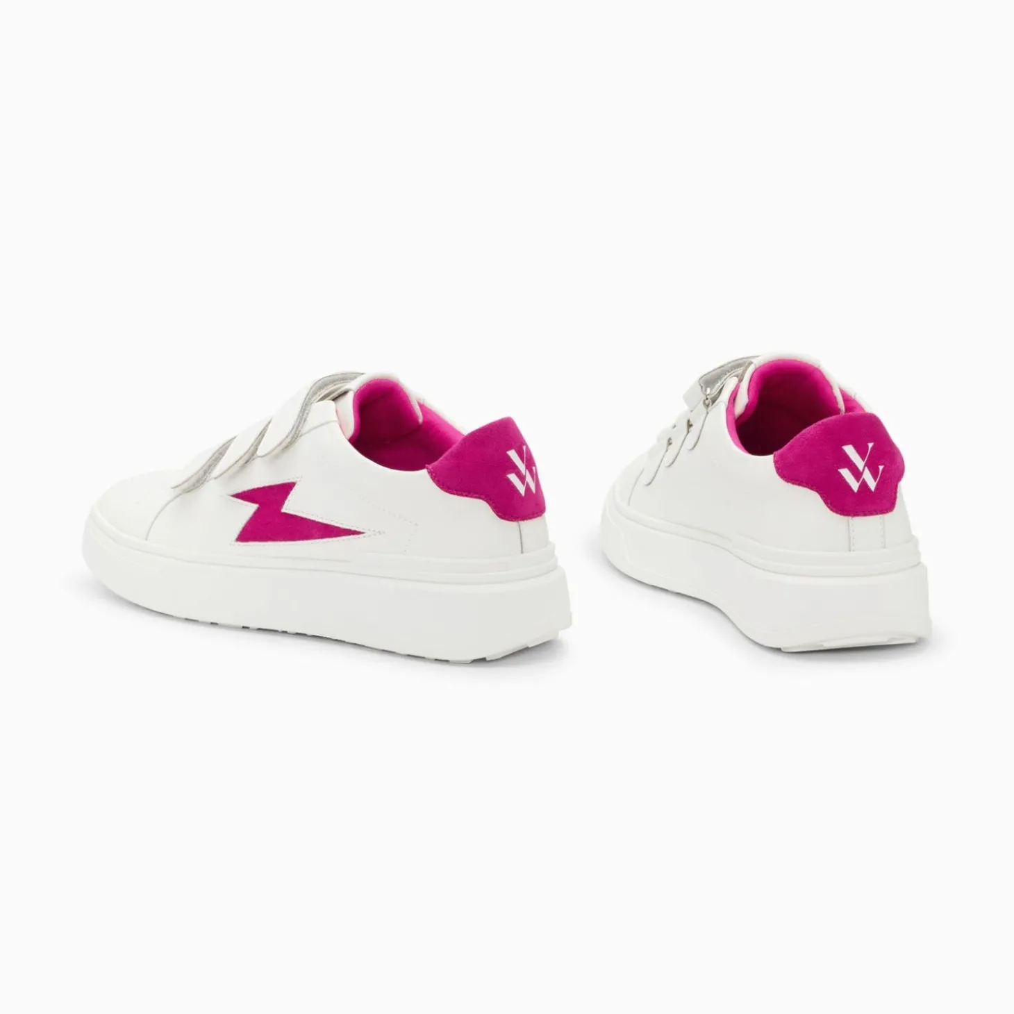 Baskets Eclair Fanny Blanc Et Fuchsia A Scratchs