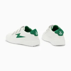 Baskets Eclair Fanny Blanc Et Vert A Scratchs