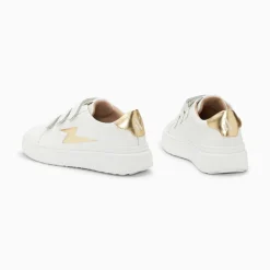 Baskets Eclair Fanny Blanc Et Or A Scratchs