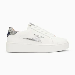 Baskets Eclair Joy Blanc Et Argent A Lacets