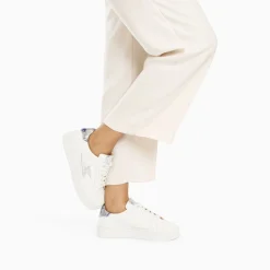 Baskets Eclair Joy Blanc Et Argent A Lacets