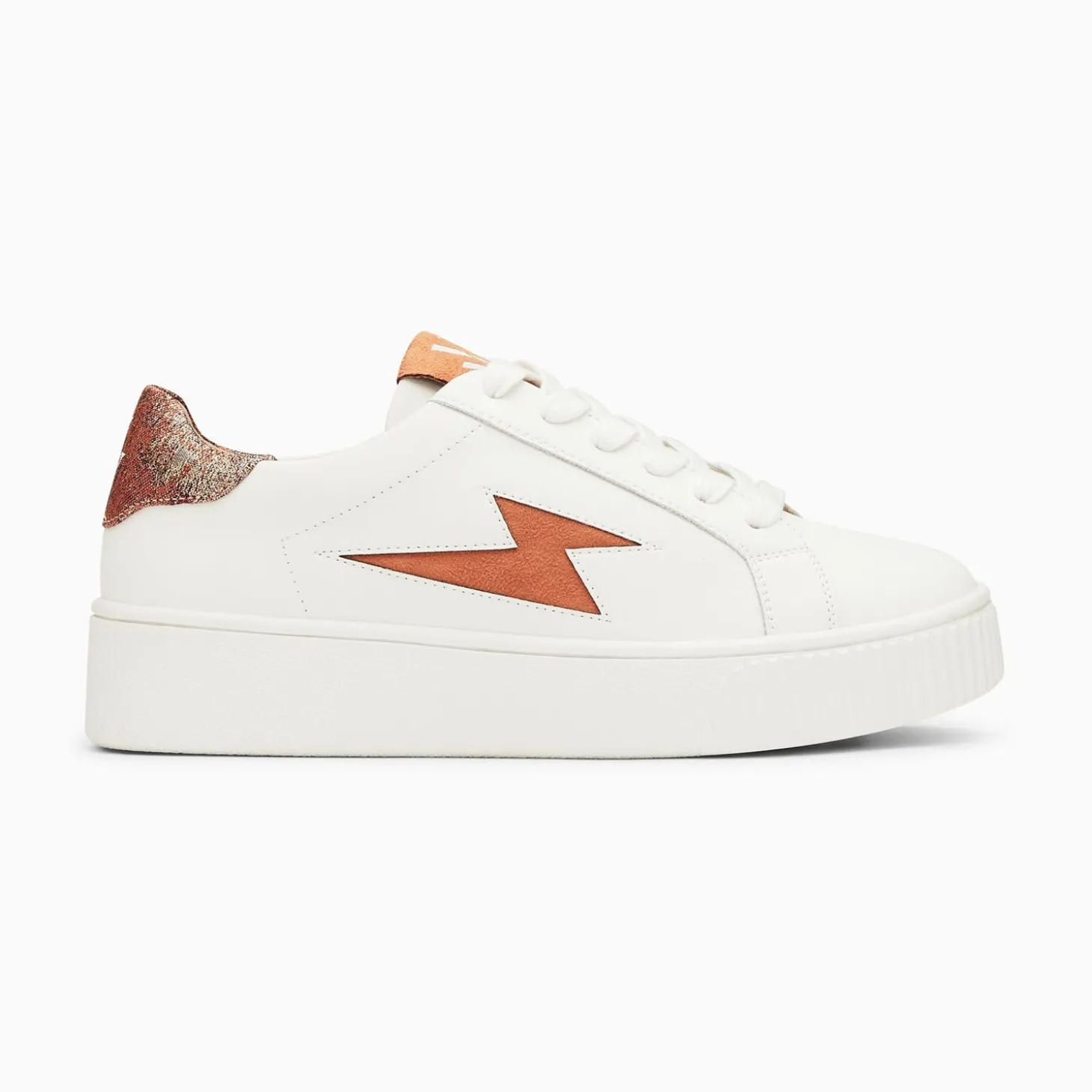 Baskets Eclair Joy Blanc Et Ocre A Lacets