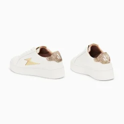 Baskets Eclair Joy Blanc Et Or A Lacets