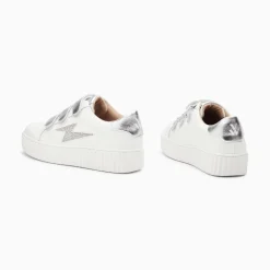Baskets Eclair Kandia Blanc Et Argent A Scratchs