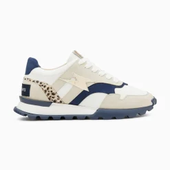 Baskets Eclair Liena Bleu Et Or A Semelle Running