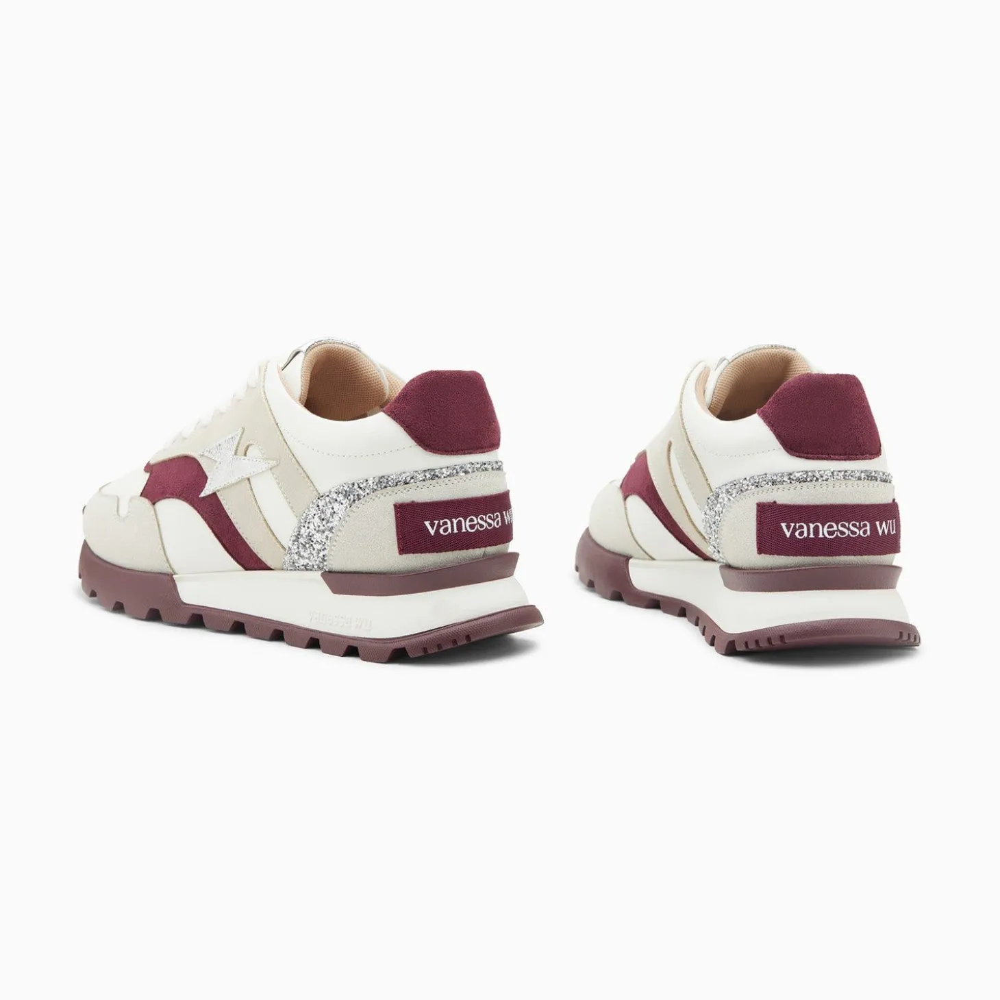 Baskets Eclair Liena Pourpre Et Argent A Semelle Running
