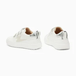 Baskets Eclair Lison Blanc Et Argent A Scratchs