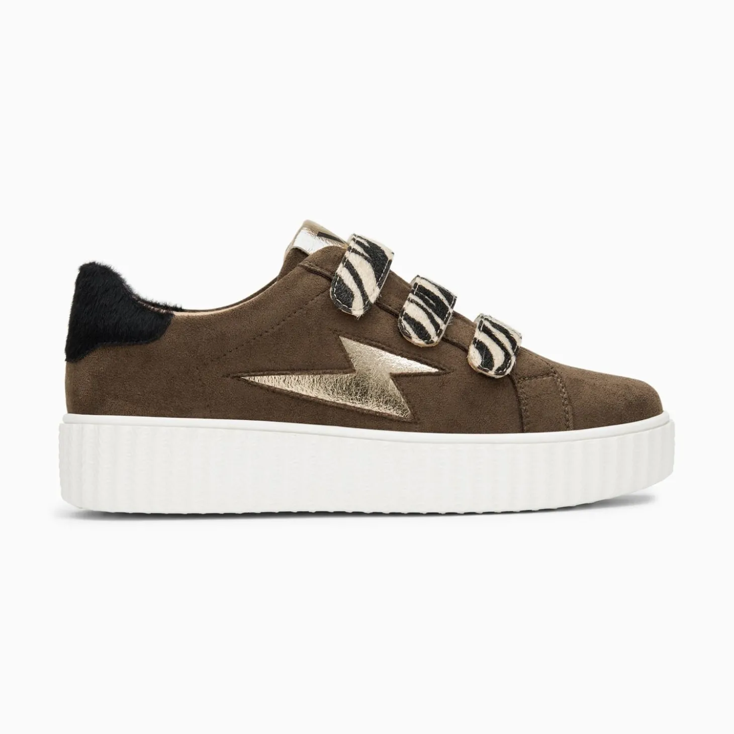 Baskets Eclair Maelle Kaki Et Or A Scratchs