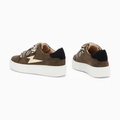 Baskets Eclair Maelle Kaki Et Or A Scratchs