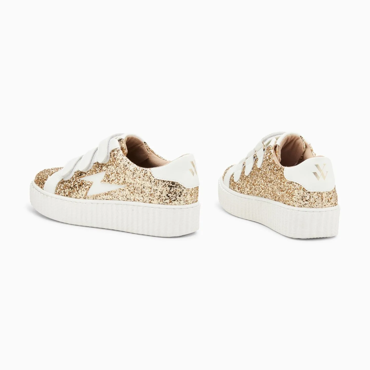 Baskets Eclair Marielle A Paillettes Or