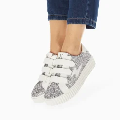 Baskets Eclair Marielle A Paillettes Argent