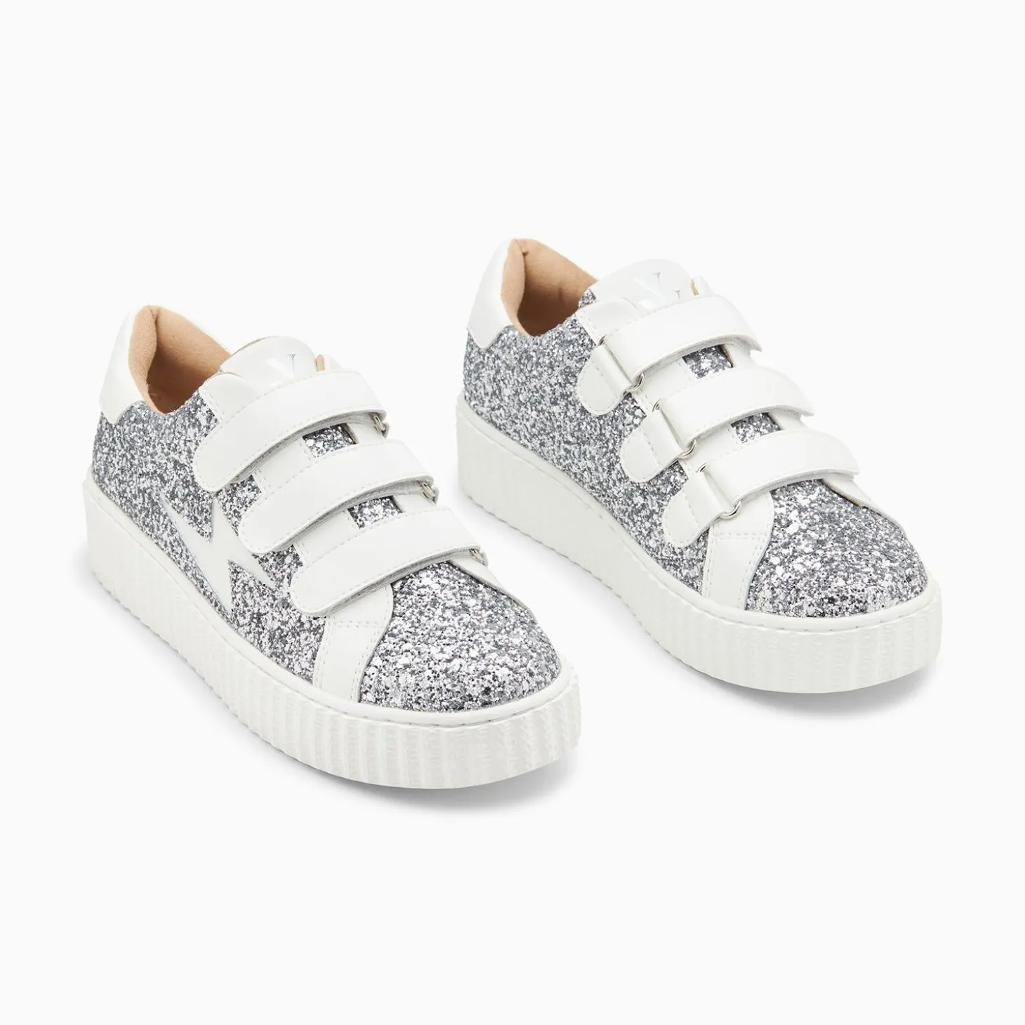 Baskets Eclair Marielle A Paillettes Argent