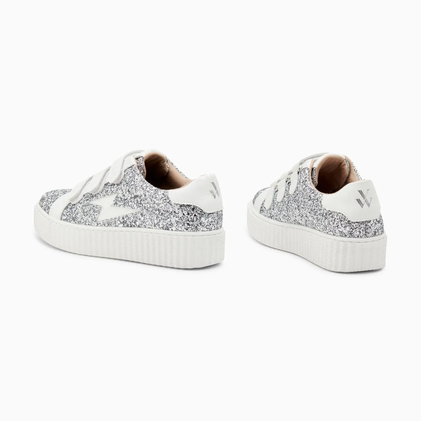 Baskets Eclair Marielle A Paillettes Argent