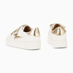 Baskets Eclair Marilou Blanc Et Or A Scratchs