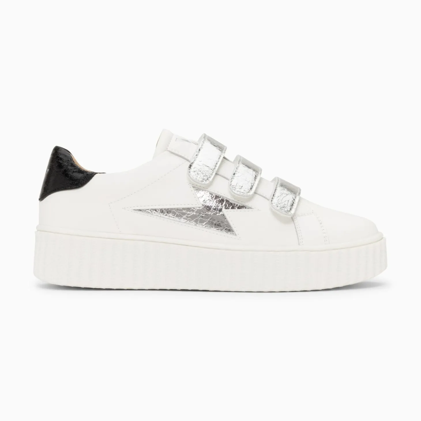 Baskets Eclair Marilou Blanc Et Argent A Scratchs
