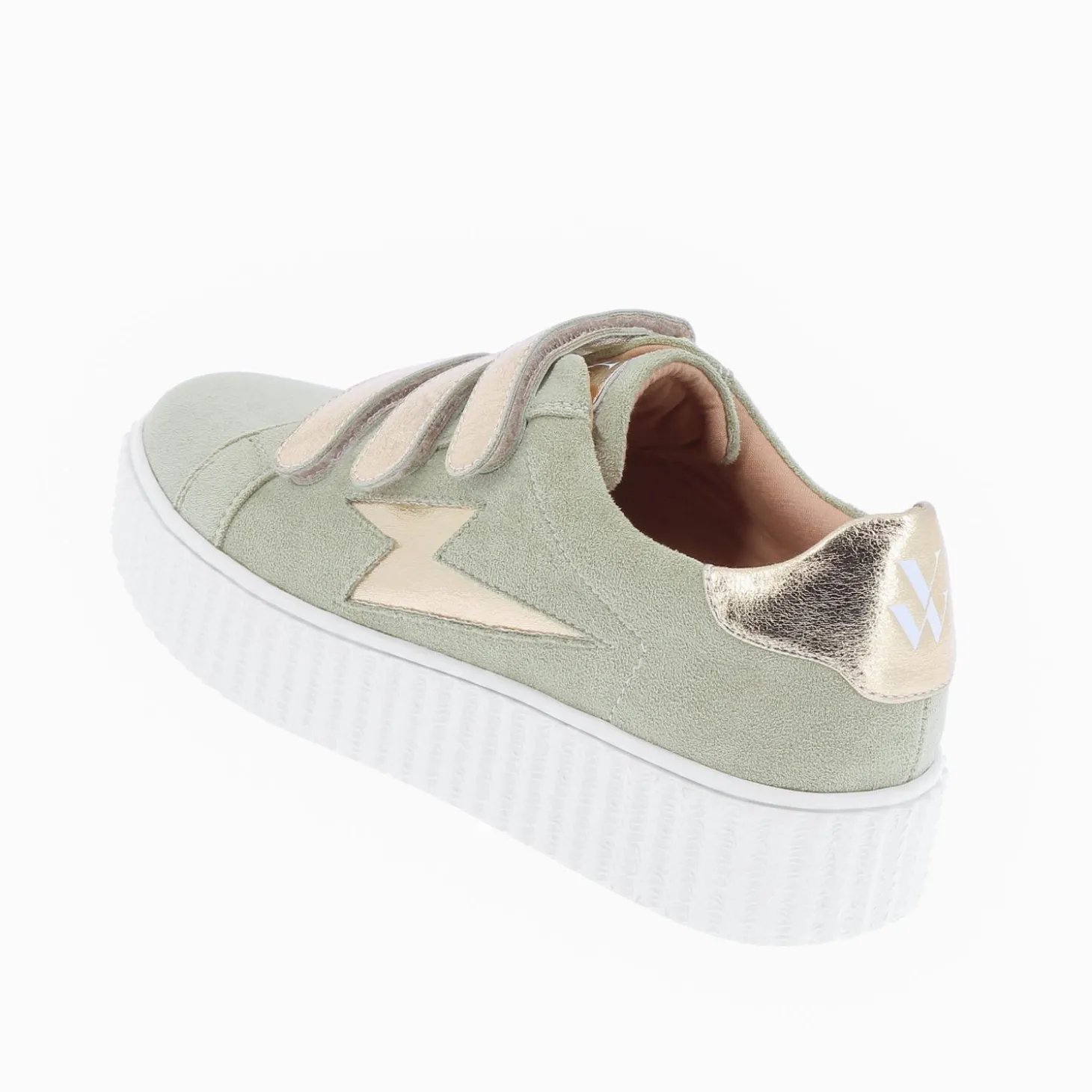 Baskets Eclair Marilou Vert Pale A Scratchs Champagne