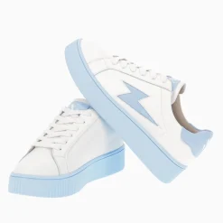 Baskets Eclair Melany Blanches A Semelle Bleue