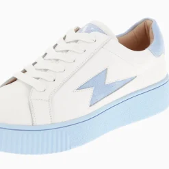 Baskets Eclair Melany Blanches A Semelle Bleue