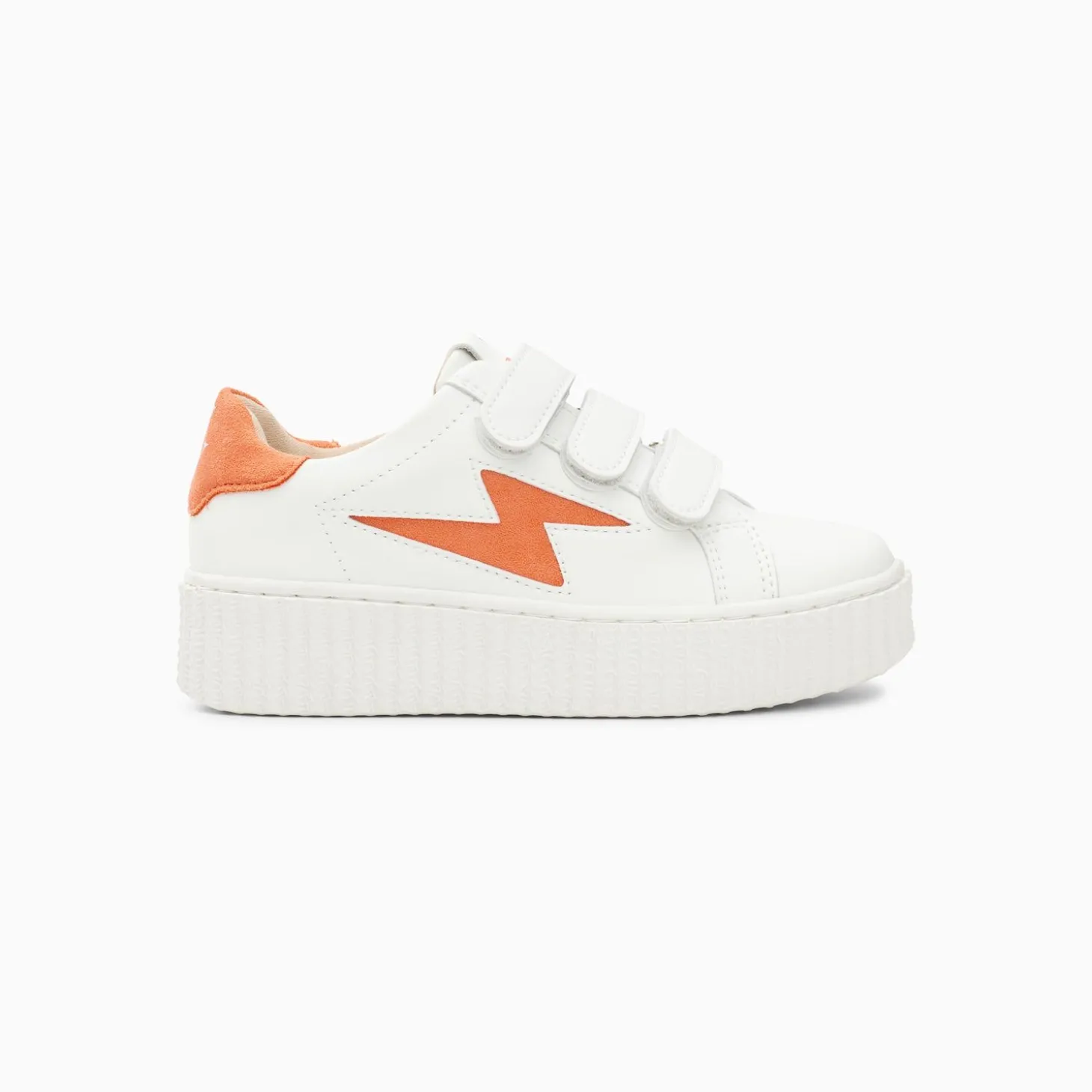Baskets Eclair Mini Vicky Blanc Et Orange A Scratchs
