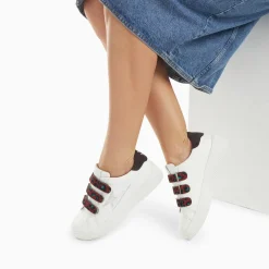 Baskets Eclair Noura Blanc Et Argent A Scratchs Leopard