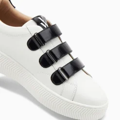 Baskets Eclair Oxanna Blanches A Scratchs Noirs
