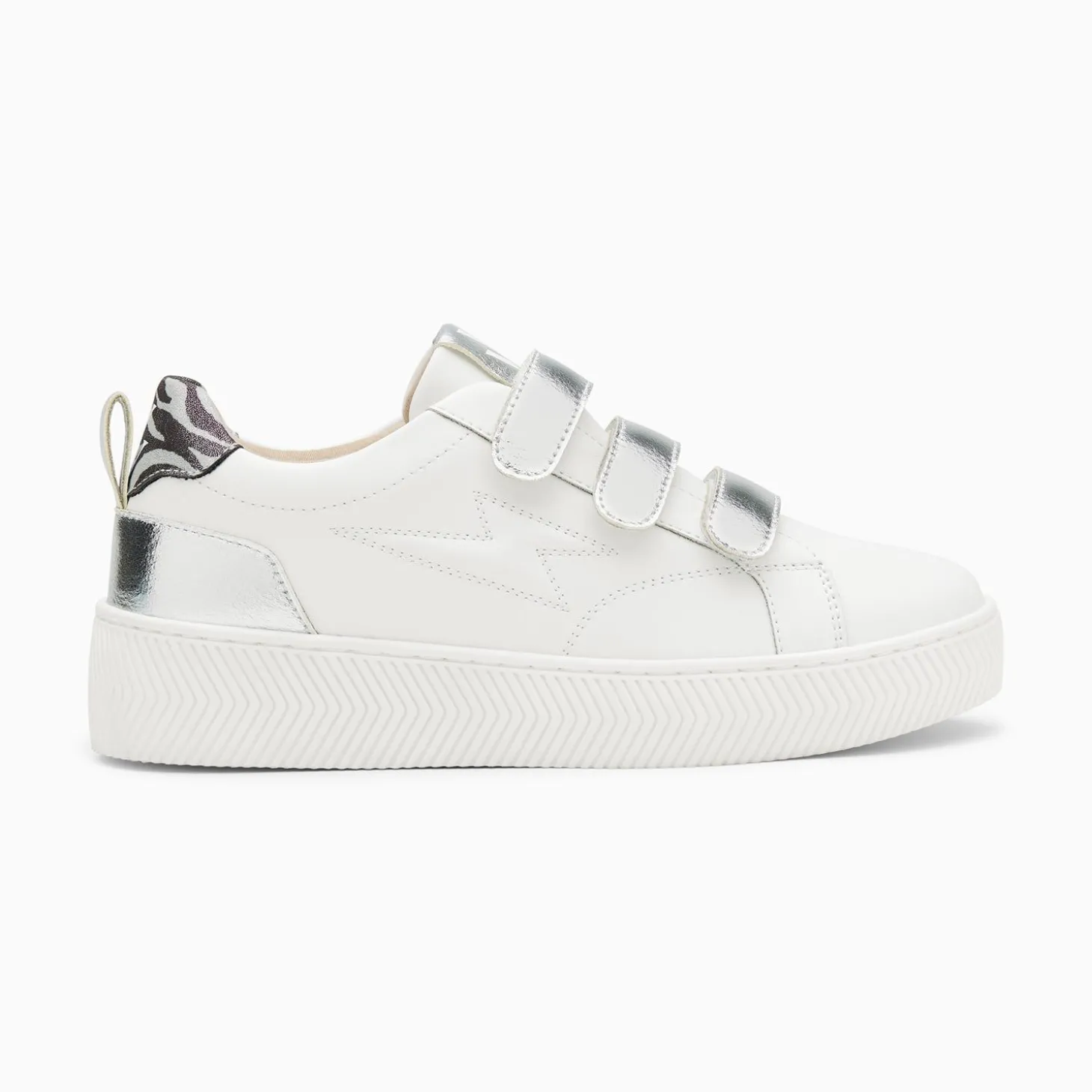 Baskets Eclair Oxanna Blanches A Scratchs Argent