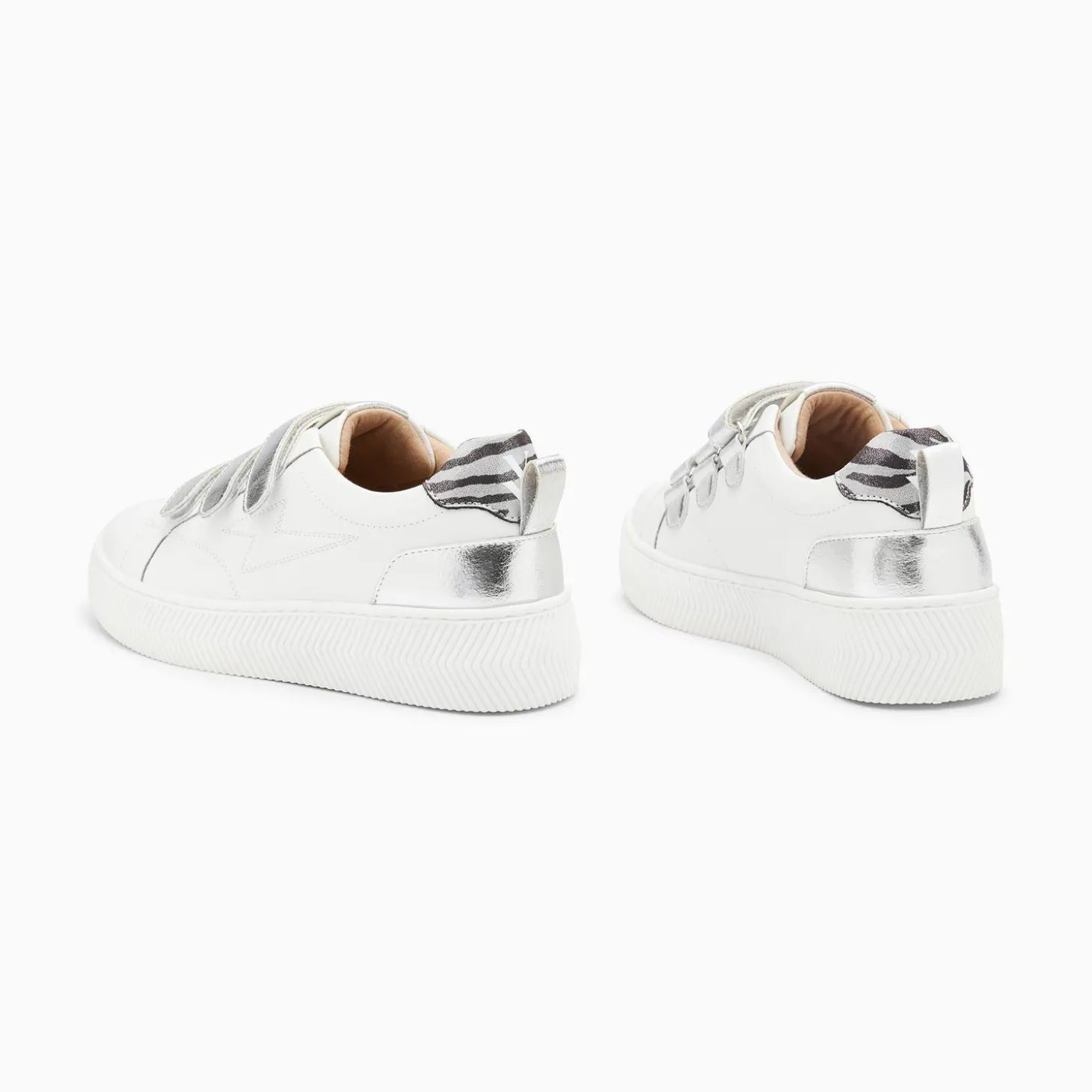 Baskets Eclair Oxanna Blanches A Scratchs Argent