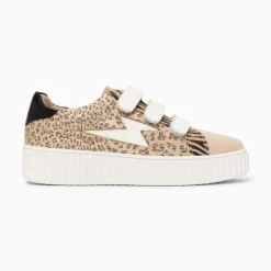 Baskets Eclair Scarlett Beiges A Imprime Leopard