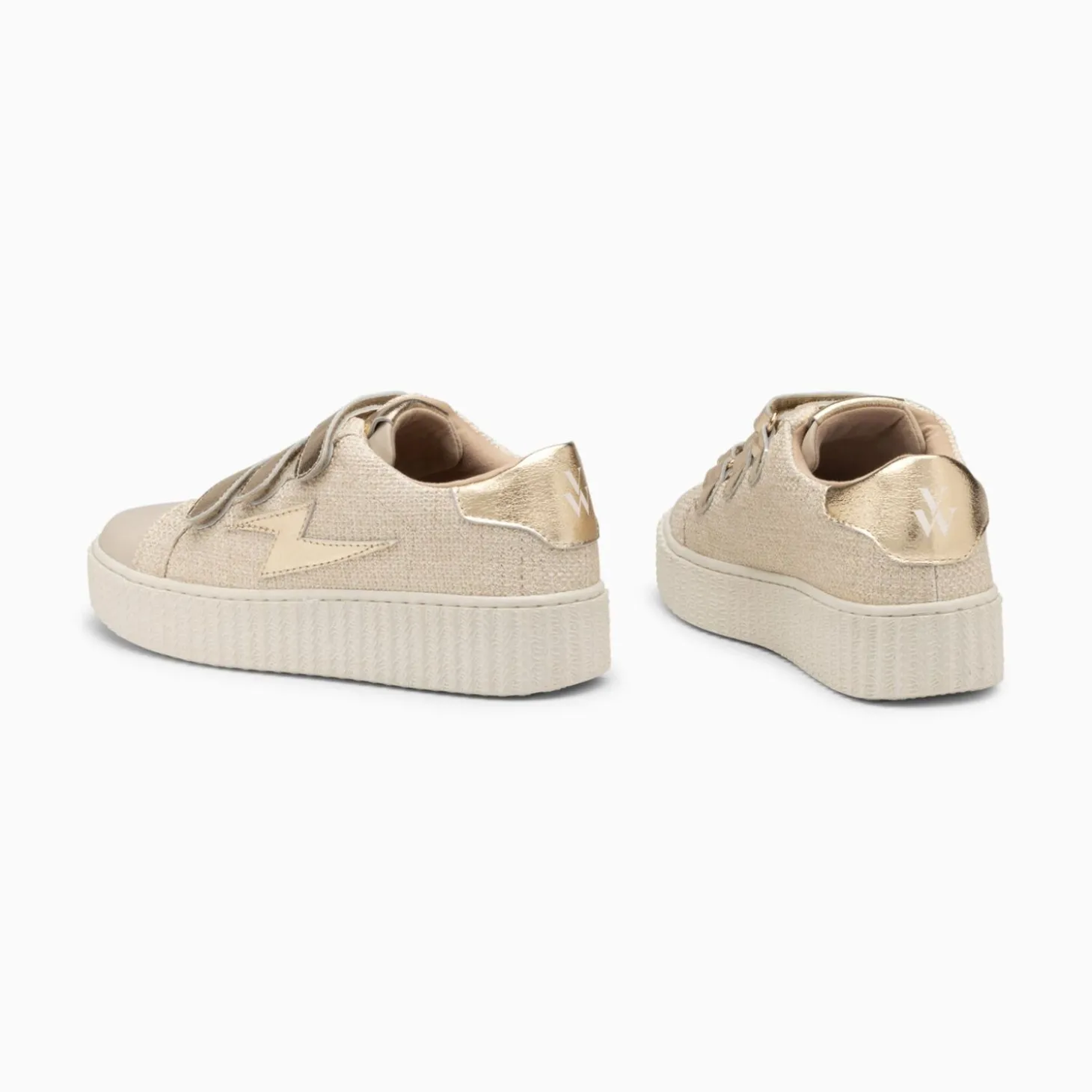 Baskets Eclair Summer Beige Et Or A Scratchs