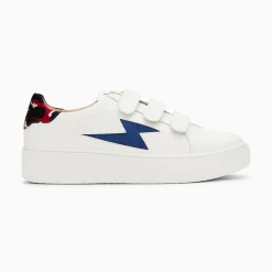 Baskets Eclair Susan Blanc Et Bleu A Scratchs