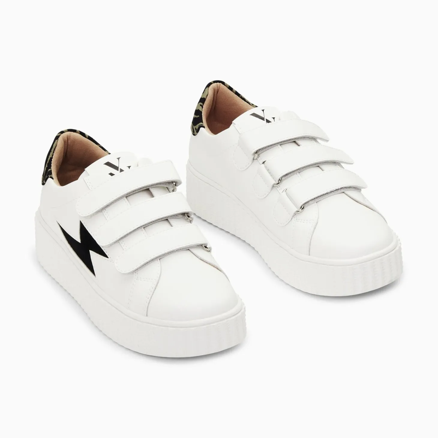 Baskets Eclair Susan Blanc Et Noir A Scratchs