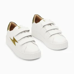 Baskets Eclair Susan Blanc Et Kaki A Scratchs