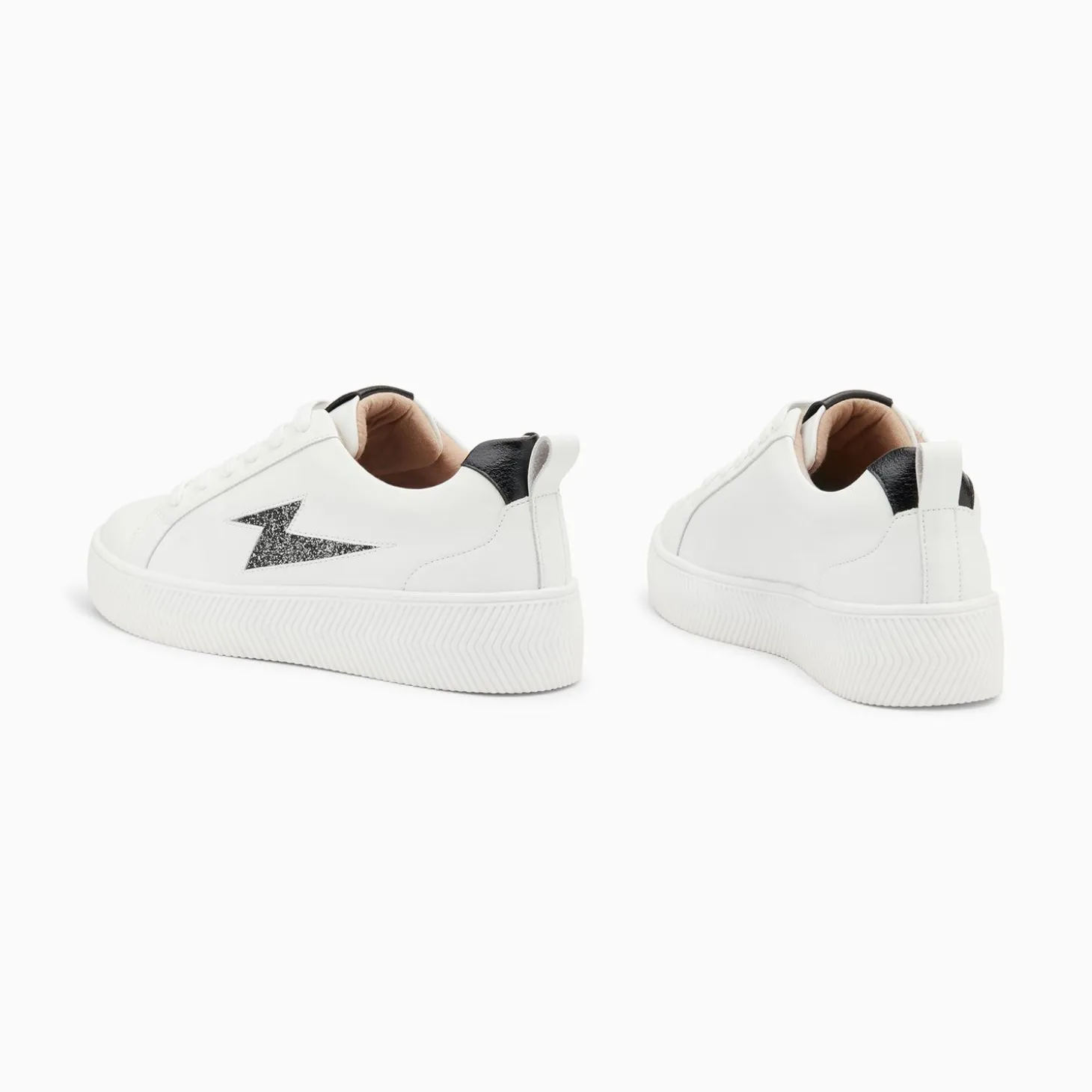 Baskets Eclair Tania Blanc Et Noir A Paillettes