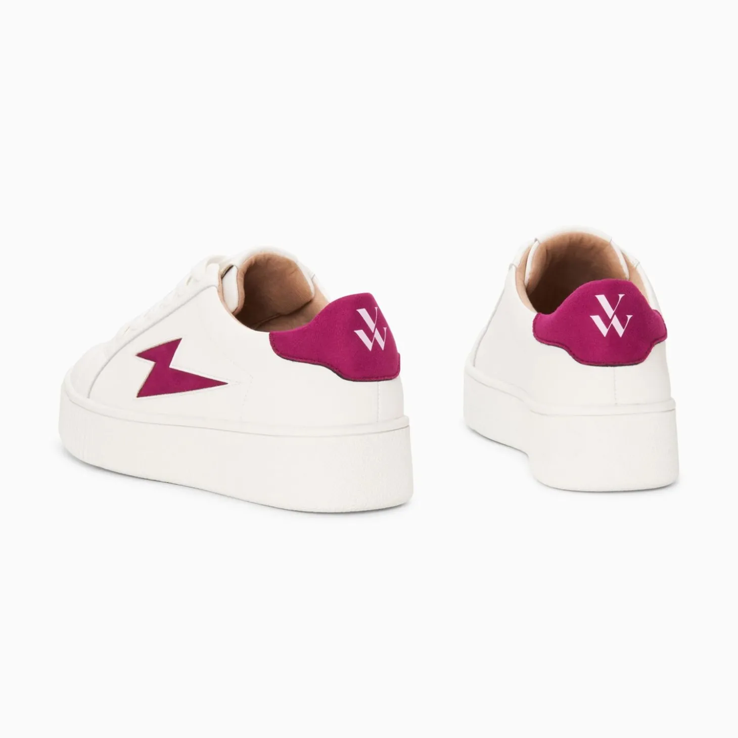 Baskets Eclair Tiff Blanc Et Magenta A Lacets