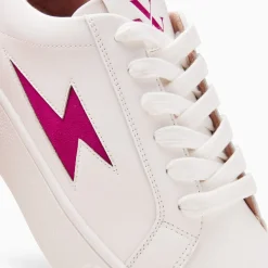 Baskets Eclair Tiff Blanc Et Magenta A Lacets